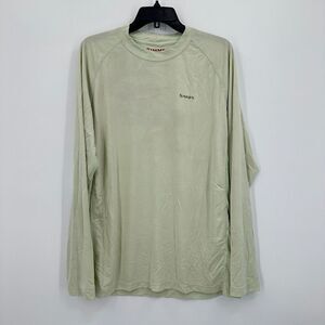 Simms Core‎ Technologies Shirt Mens 2XL Green Lightweight Fishing Tee Stretch